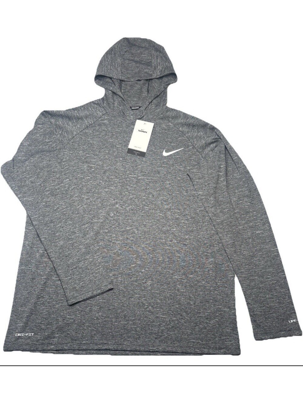 New Nike Swim Hydroguard Dri-Fit Men’s M Gray L/S Hoodie UPF 40+ NESSB669-090